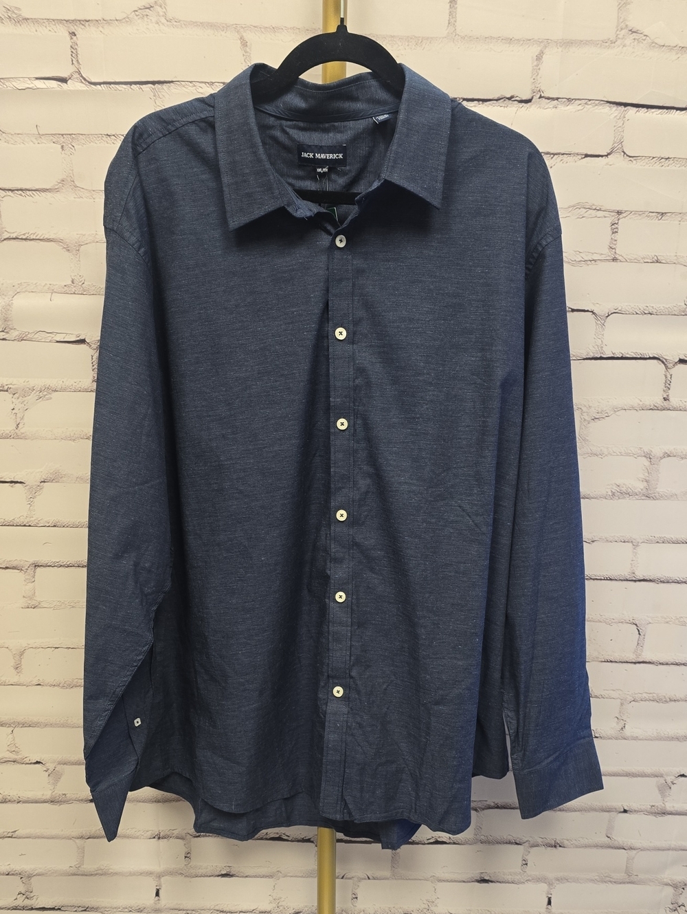 Jack Maverick Tucker Textured Dress Shirt - Dark Navy - XXL